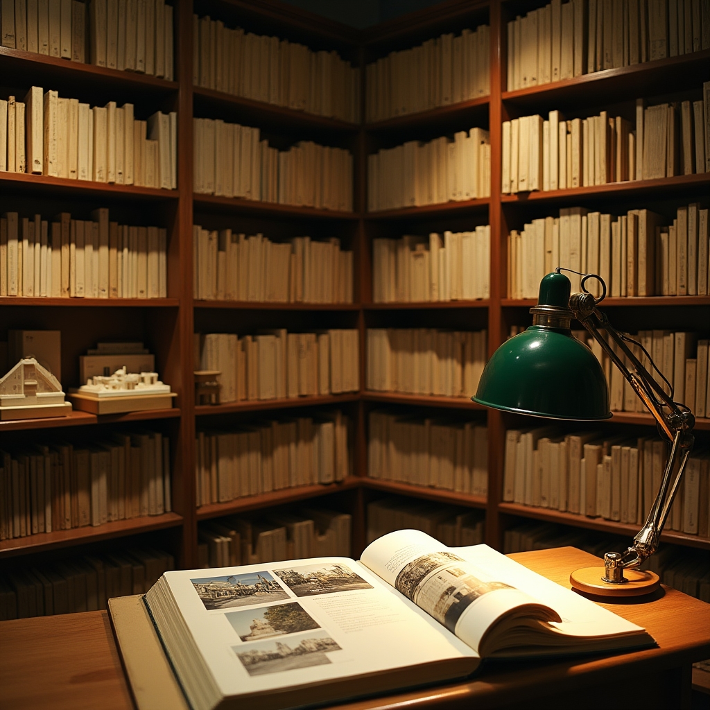 Biblioteka z materiałami architektonicznymi i historycznymi dokumentami